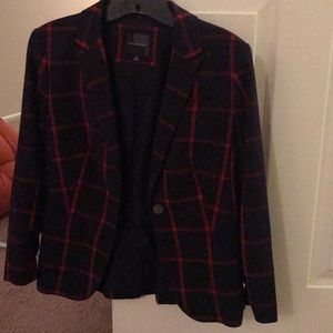 Navy blue and red blazer jacket from The Limited